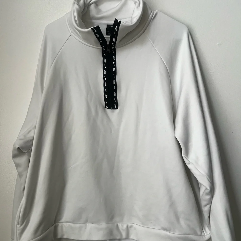 Nike White Fleece Pullover